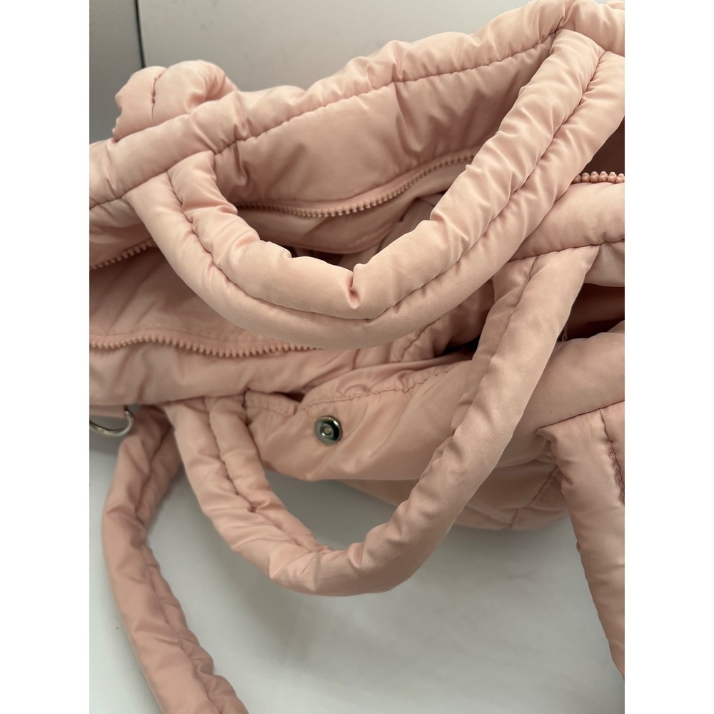 WILO THE LABEL Puffer Tote Bag Blush Pink Quilted Nylon Oversized no strap - Picture 5 of 6